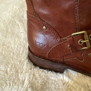 UGG Chestnut Leather Buckle Boots